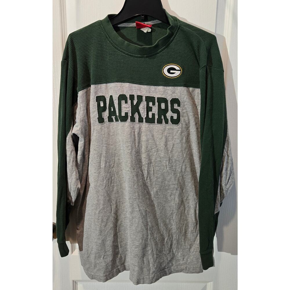 Vtg Greenbay Packers long sleeve tee/waffle knit sz M